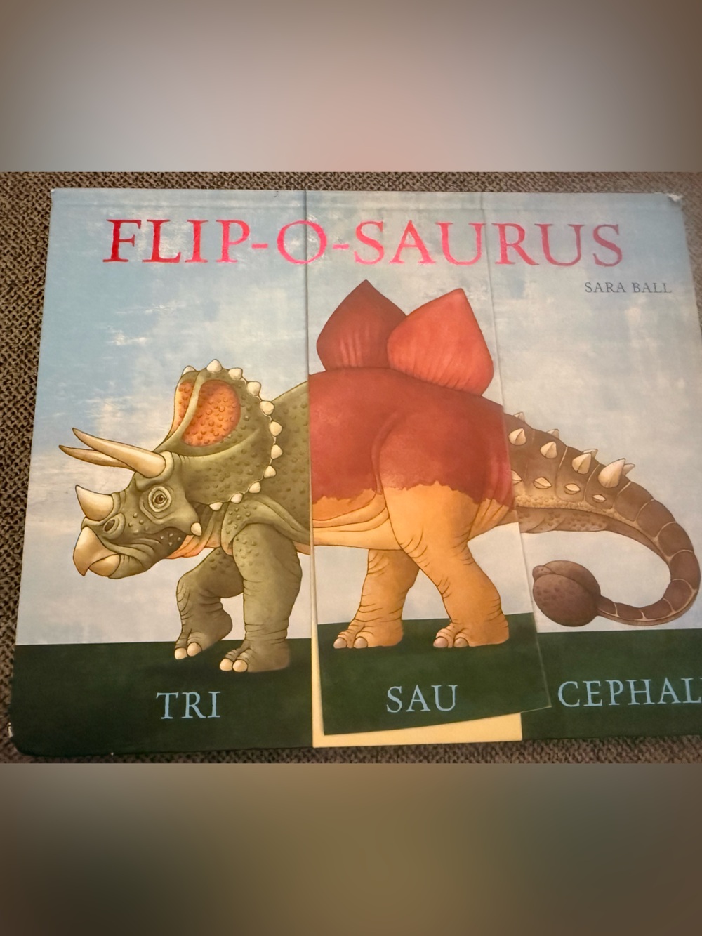 Flip-O-Saurus Triceratops Dinosaur Book Lot